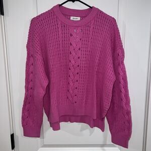 ON 34th Womens Pink Open Knit Sweater Large NWT Beach Resort Cover Up